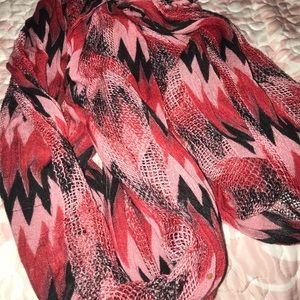 Red and black tribal infinity scarf